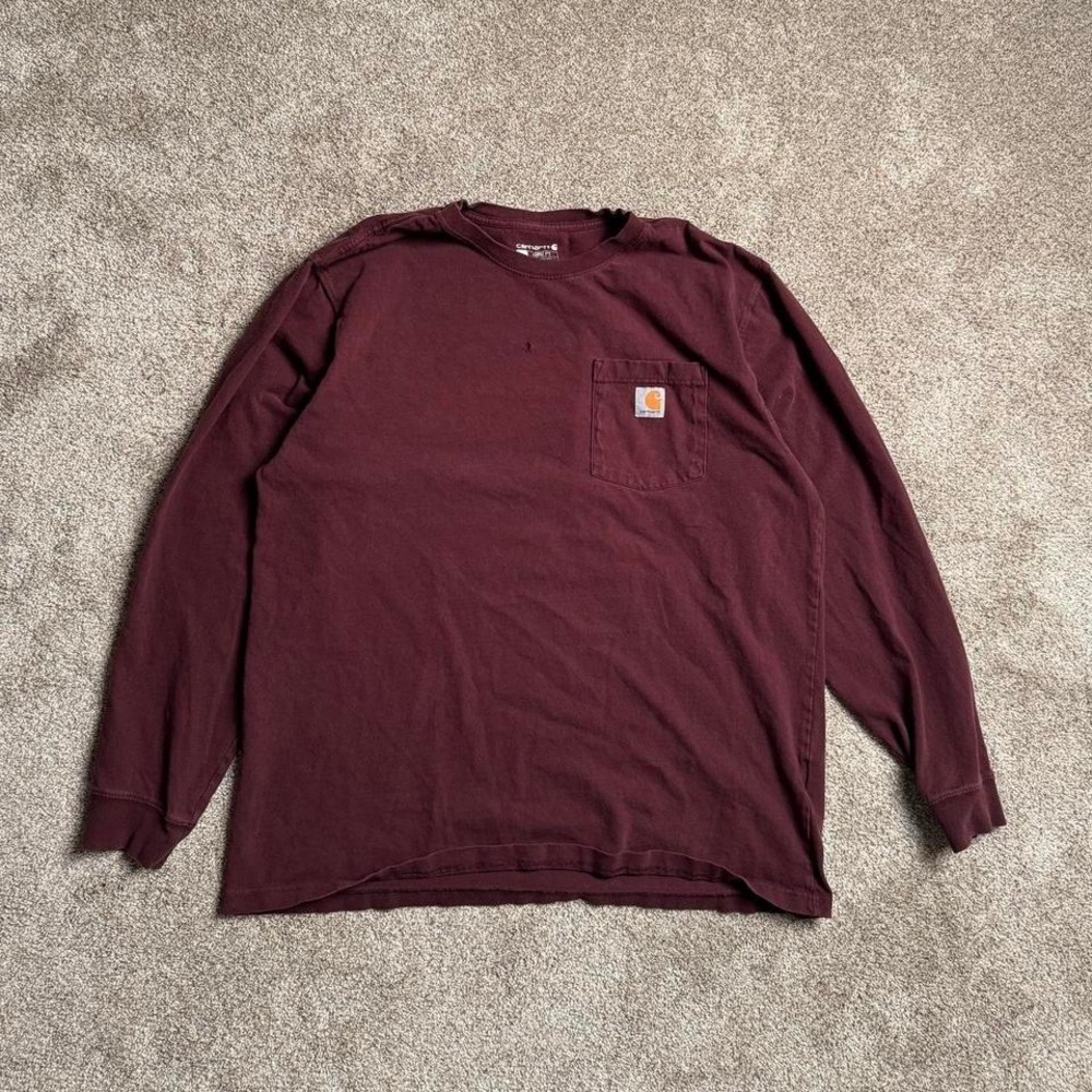MAROON CARHARTT POCKET LONG SLEEVE